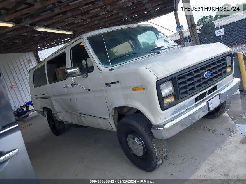 1989 Ford Econoline E350 Super Duty VIN: 1FBJS31H9KHC32724 Lot: 39988843