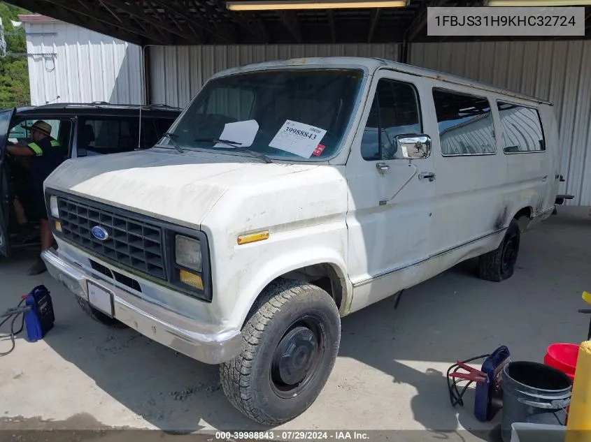 1989 Ford Econoline E350 Super Duty VIN: 1FBJS31H9KHC32724 Lot: 39988843