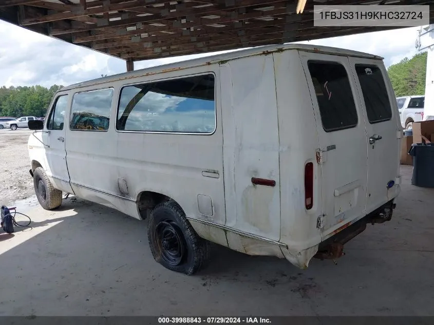 1989 Ford Econoline E350 Super Duty VIN: 1FBJS31H9KHC32724 Lot: 39988843