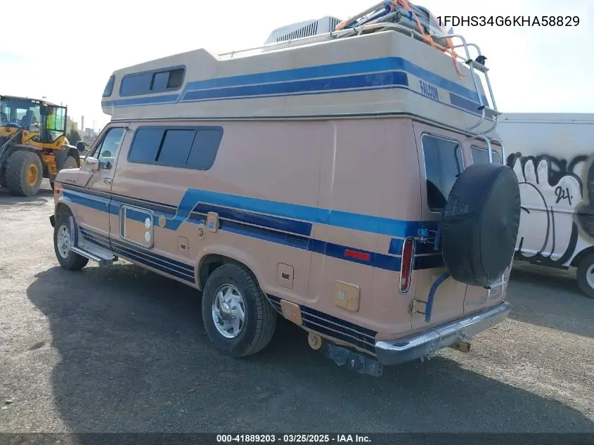 1989 Ford Econoline E350 Super Duty Van VIN: 1FDHS34G6KHA58829 Lot: 41889203