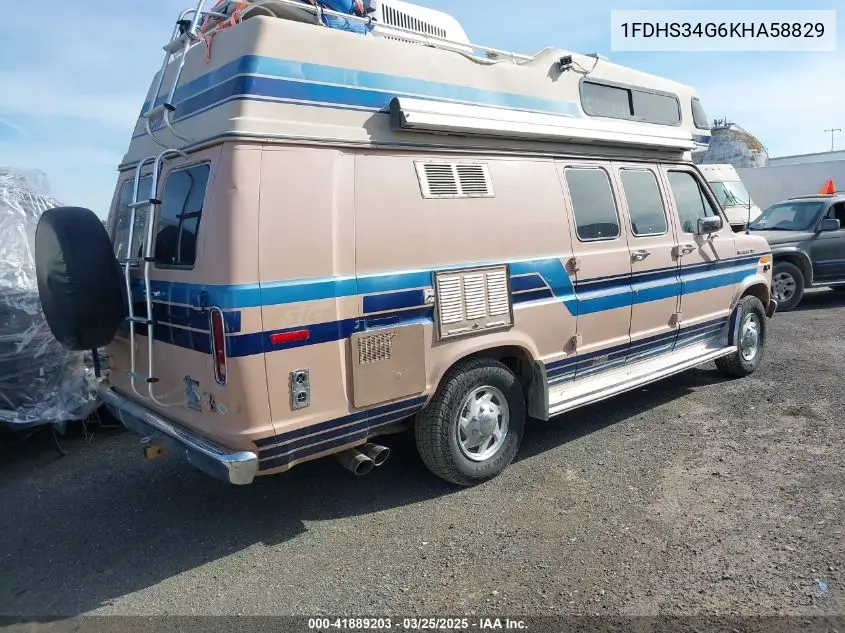 1989 Ford Econoline E350 Super Duty Van VIN: 1FDHS34G6KHA58829 Lot: 41889203