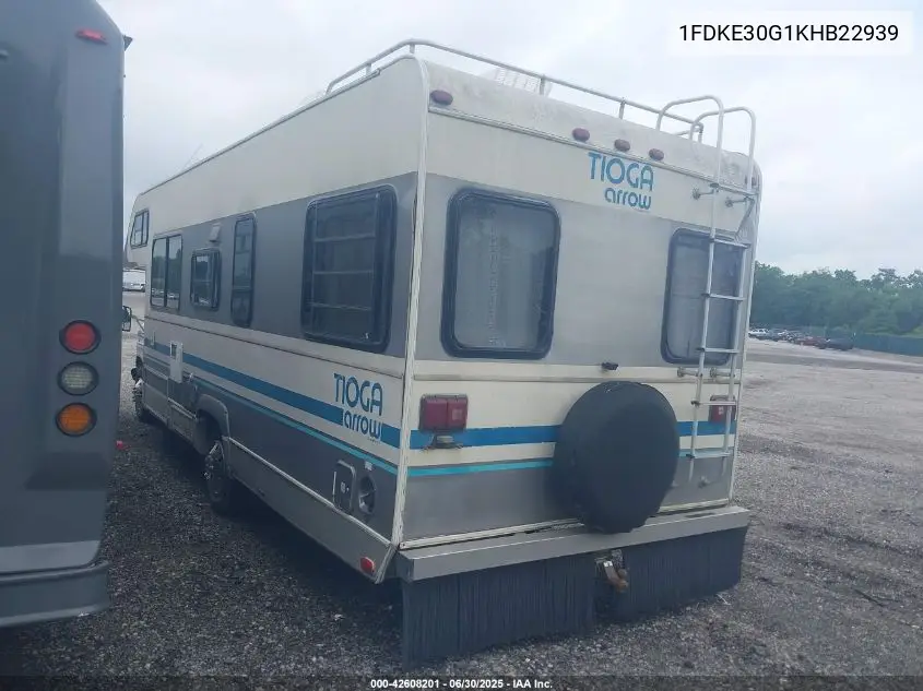 1989 Ford Econoline E350 Cutaway Van VIN: 1FDKE30G1KHB22939 Lot: 42608201