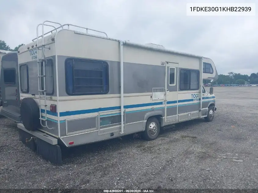 1989 Ford Econoline E350 Cutaway Van VIN: 1FDKE30G1KHB22939 Lot: 42608201