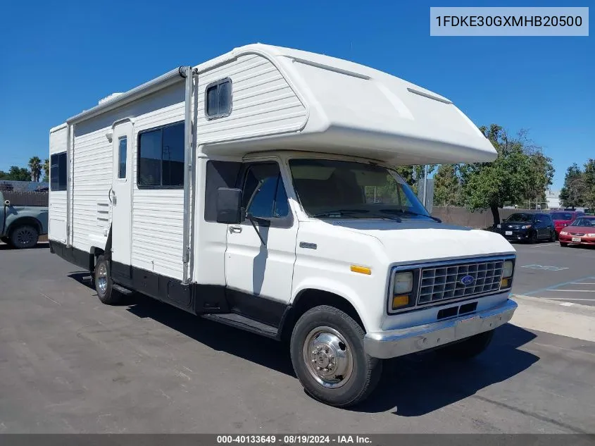 1991 Ford Econoline E350 Cutaway Van VIN: 1FDKE30GXMHB20500 Lot: 40133649