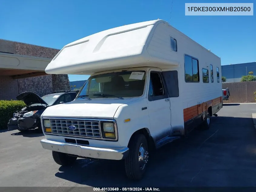 1991 Ford Econoline E350 Cutaway Van VIN: 1FDKE30GXMHB20500 Lot: 40133649