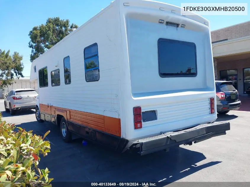 1991 Ford Econoline E350 Cutaway Van VIN: 1FDKE30GXMHB20500 Lot: 40133649