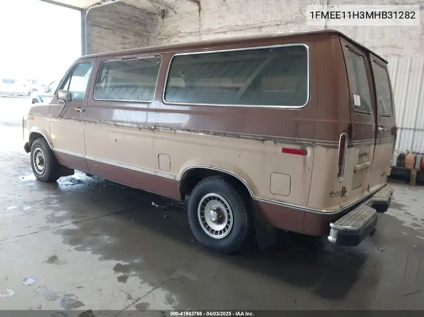 1991 Ford Econoline E150 VIN: 1FMEE11H3MHB31282 Lot: 41943766