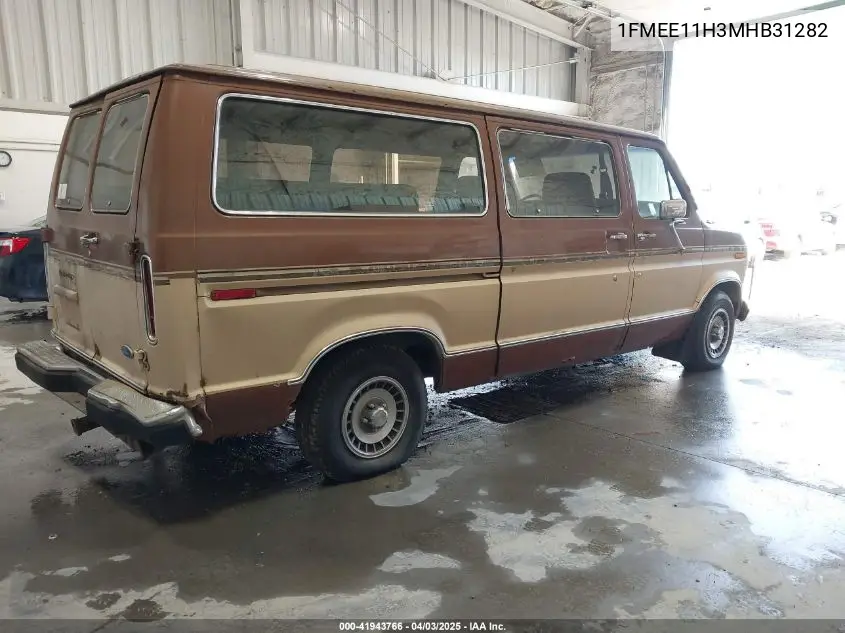 1991 Ford Econoline E150 VIN: 1FMEE11H3MHB31282 Lot: 41943766