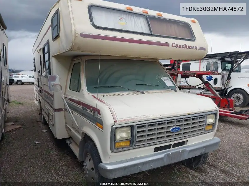 1991 Ford Econoline E350 Cutaway Van VIN: 1FDKE30G2MHA74872 Lot: 42145337