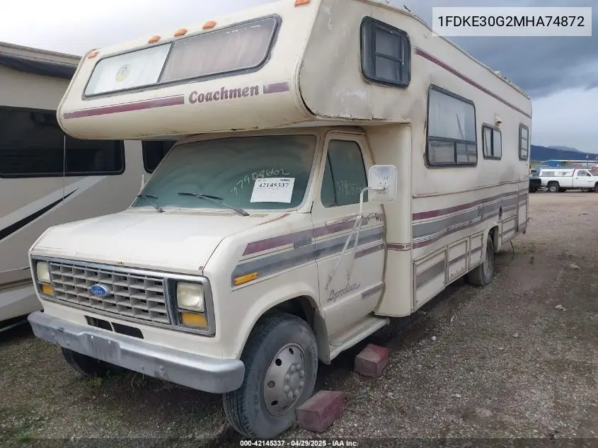 1991 Ford Econoline E350 Cutaway Van VIN: 1FDKE30G2MHA74872 Lot: 42145337