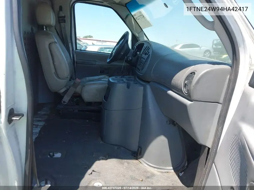 2004 Ford E-250 Commercial/Recreational VIN: 1FTNE24W94HA42417 Lot: 42737229
