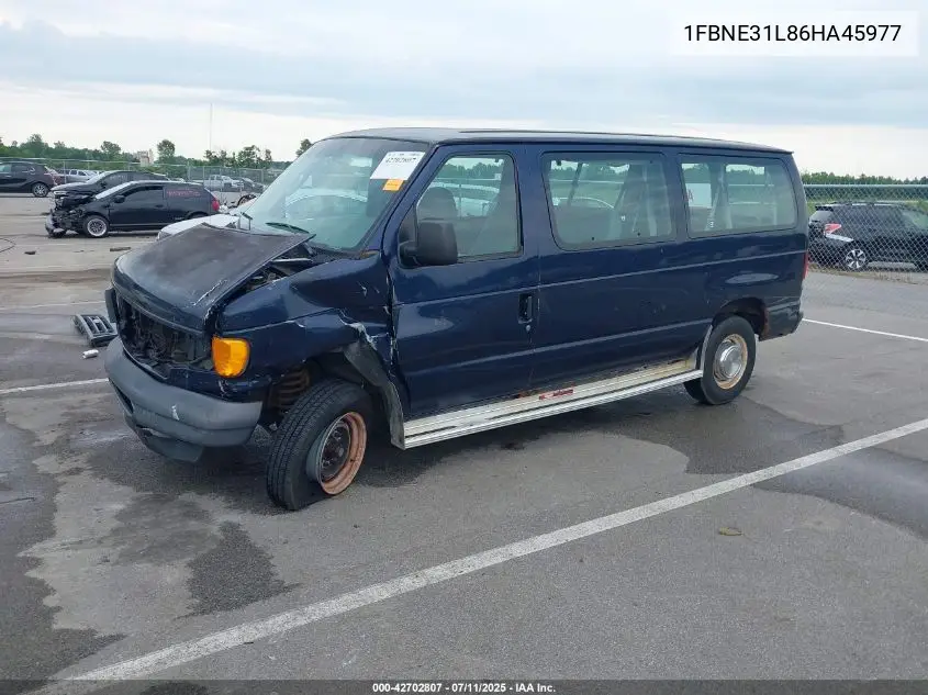 2006 Ford Econoline E350 Super Duty Wagon VIN: 1FBNE31L86HA45977 Lot: 42702807