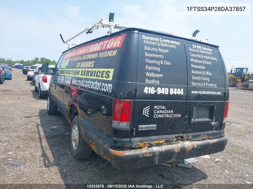 2008 Ford E-350 Super Duty Commercial VIN: 1FTSS34P28DA37857 Lot: 12333578