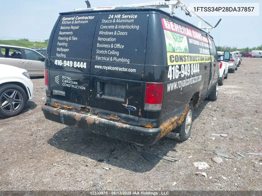 2008 Ford E-350 Super Duty Commercial VIN: 1FTSS34P28DA37857 Lot: 12333578