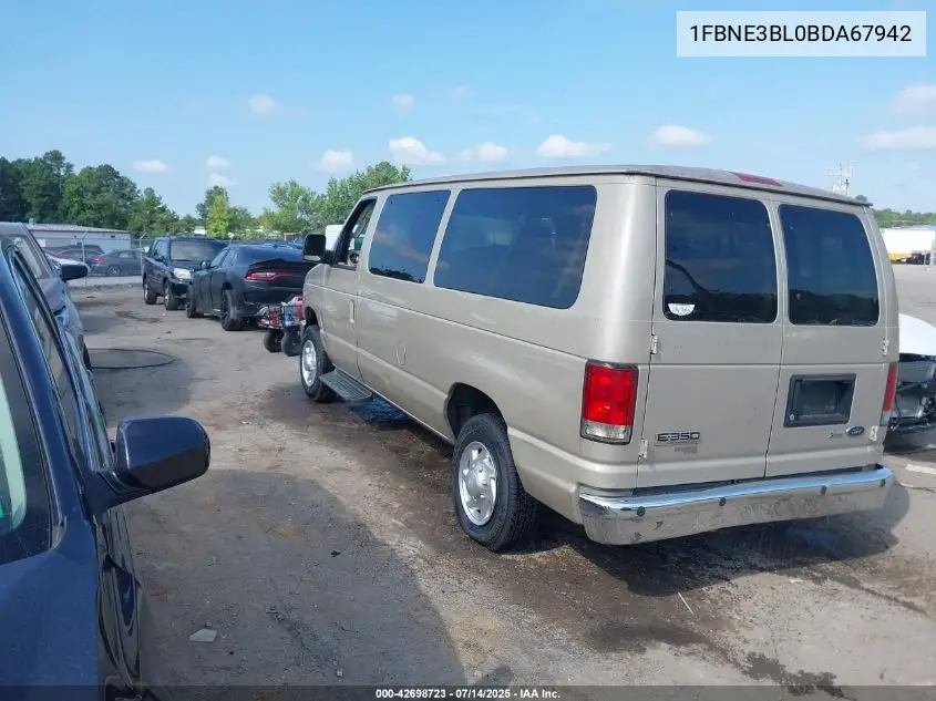 2011 Ford Econoline E350 Super Duty Wagon VIN: 1FBNE3BL0BDA67942 Lot: 42698723