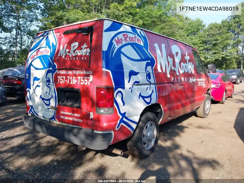2012 Ford Econoline Commercial VIN: 1FTNE1EW4CDA98019 Lot: 42570685