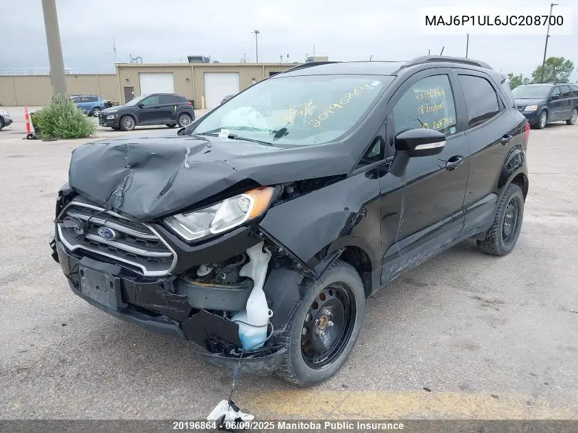 2018 Ford Ecosport Se VIN: MAJ6P1UL6JC208700 Lot: 20196864