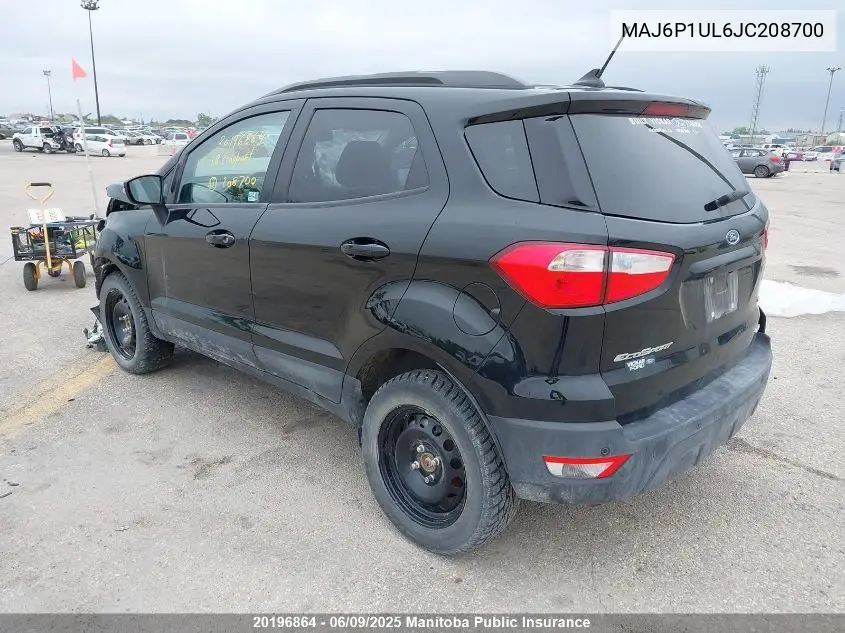2018 Ford Ecosport Se VIN: MAJ6P1UL6JC208700 Lot: 20196864