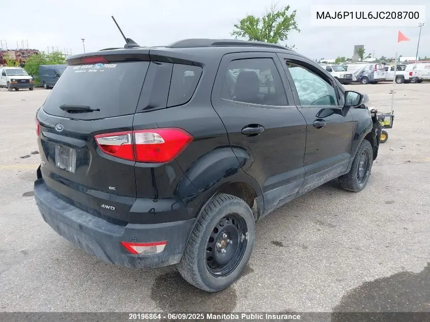 2018 Ford Ecosport Se VIN: MAJ6P1UL6JC208700 Lot: 20196864