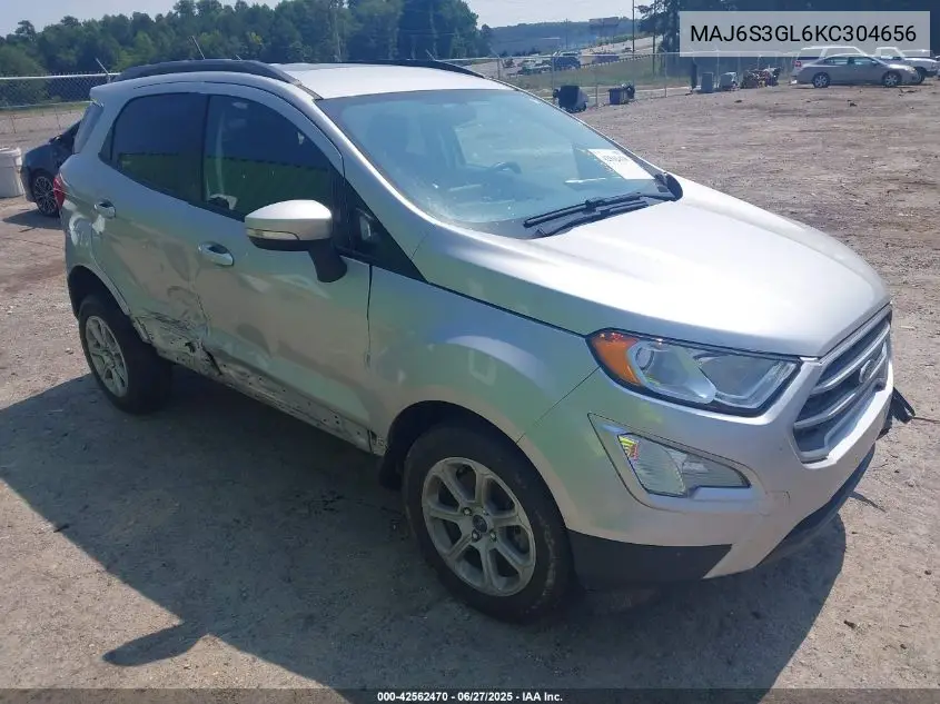 2019 Ford Ecosport Se VIN: MAJ6S3GL6KC304656 Lot: 42562470