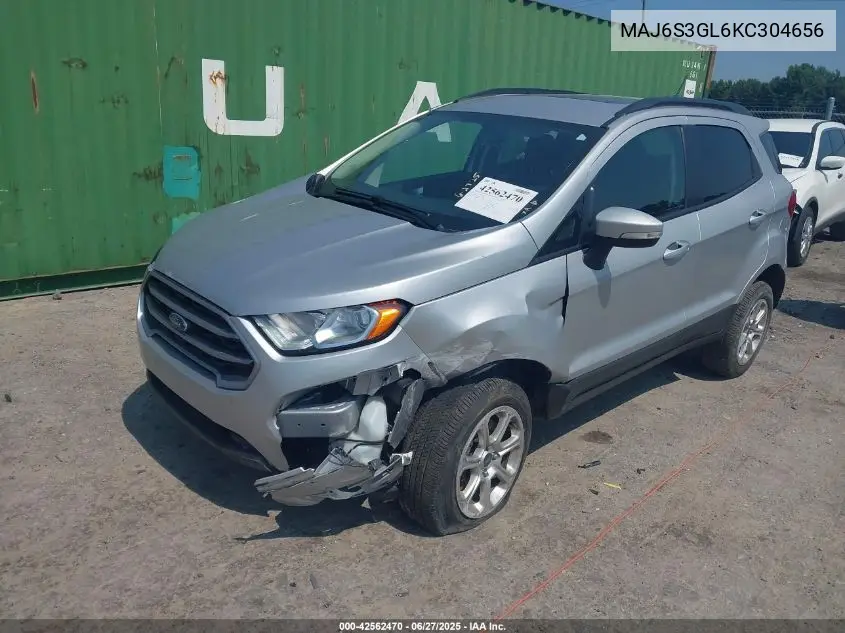 2019 Ford Ecosport Se VIN: MAJ6S3GL6KC304656 Lot: 42562470