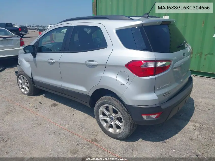 2019 Ford Ecosport Se VIN: MAJ6S3GL6KC304656 Lot: 42562470