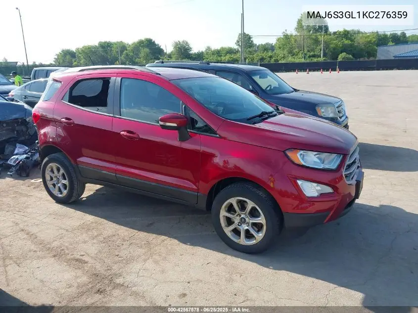 2019 Ford Ecosport Se VIN: MAJ6S3GL1KC276359 Lot: 42567578