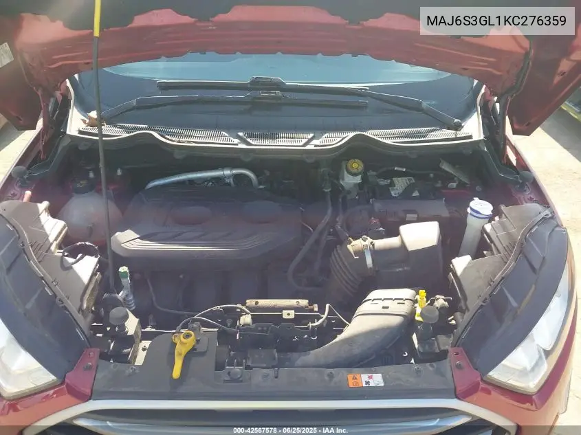 2019 Ford Ecosport Se VIN: MAJ6S3GL1KC276359 Lot: 42567578