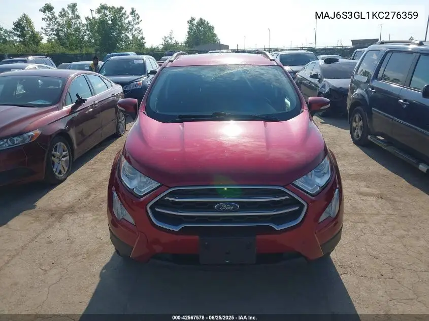 2019 Ford Ecosport Se VIN: MAJ6S3GL1KC276359 Lot: 42567578