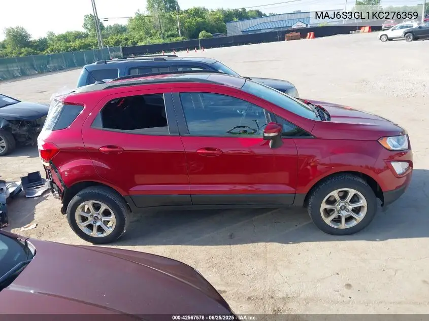 2019 Ford Ecosport Se VIN: MAJ6S3GL1KC276359 Lot: 42567578