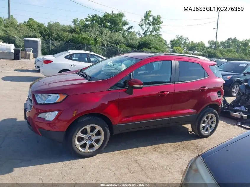 2019 Ford Ecosport Se VIN: MAJ6S3GL1KC276359 Lot: 42567578