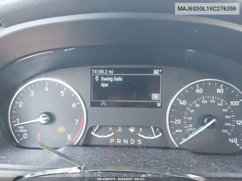2019 Ford Ecosport Se VIN: MAJ6S3GL1KC276359 Lot: 42567578