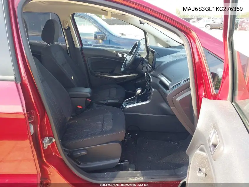 2019 Ford Ecosport Se VIN: MAJ6S3GL1KC276359 Lot: 42567578