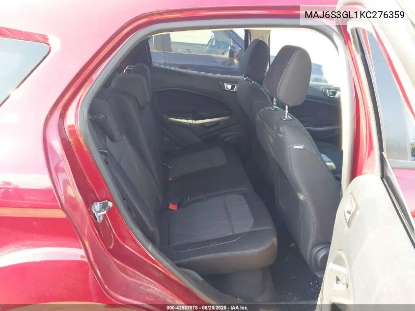 2019 Ford Ecosport Se VIN: MAJ6S3GL1KC276359 Lot: 42567578
