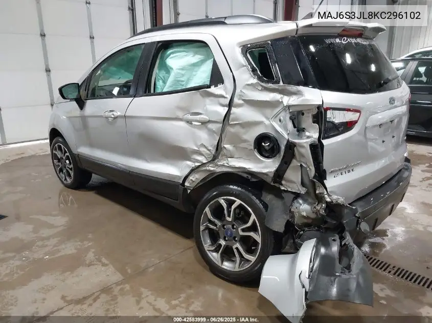 2019 Ford Ecosport Ses VIN: MAJ6S3JL8KC296102 Lot: 42583999