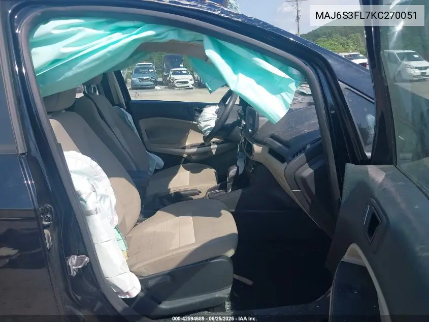2019 Ford Ecosport S VIN: MAJ6S3FL7KC270051 Lot: 42594689