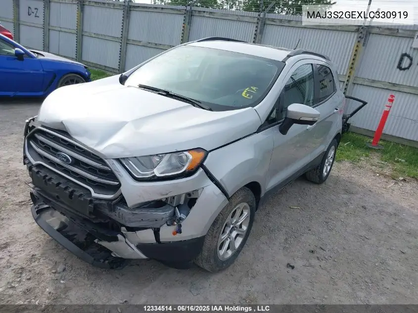 2020 Ford Ecosport VIN: MAJ3S2GEXLC330919 Lot: 12334514