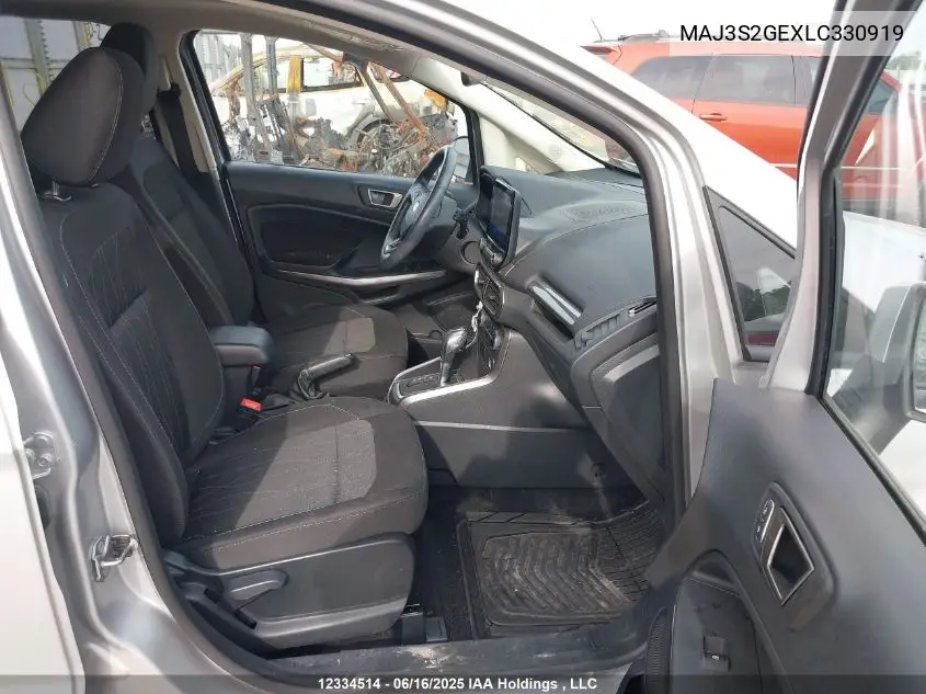 2020 Ford Ecosport VIN: MAJ3S2GEXLC330919 Lot: 12334514
