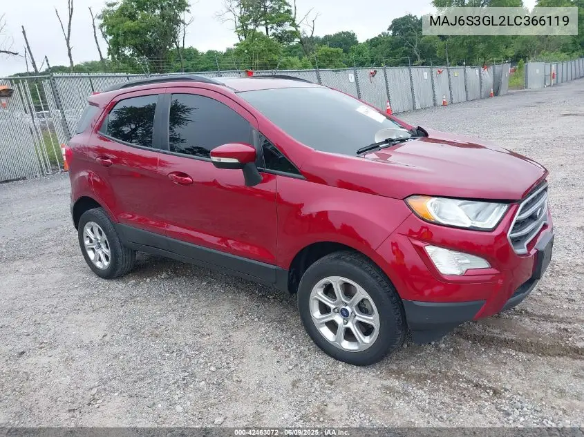 2020 Ford Ecosport Se VIN: MAJ6S3GL2LC366119 Lot: 42463072