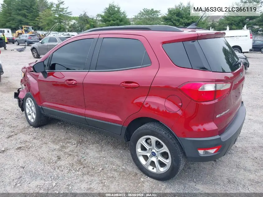 2020 Ford Ecosport Se VIN: MAJ6S3GL2LC366119 Lot: 42463072