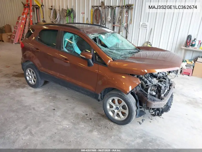 2020 Ford Ecosport Se VIN: MAJ3S2GE1LC362674 Lot: 42537689