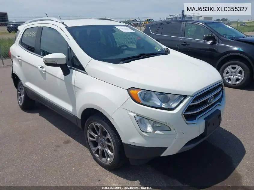 2020 Ford Ecosport Titanium VIN: MAJ6S3KLXLC355327 Lot: 42585919