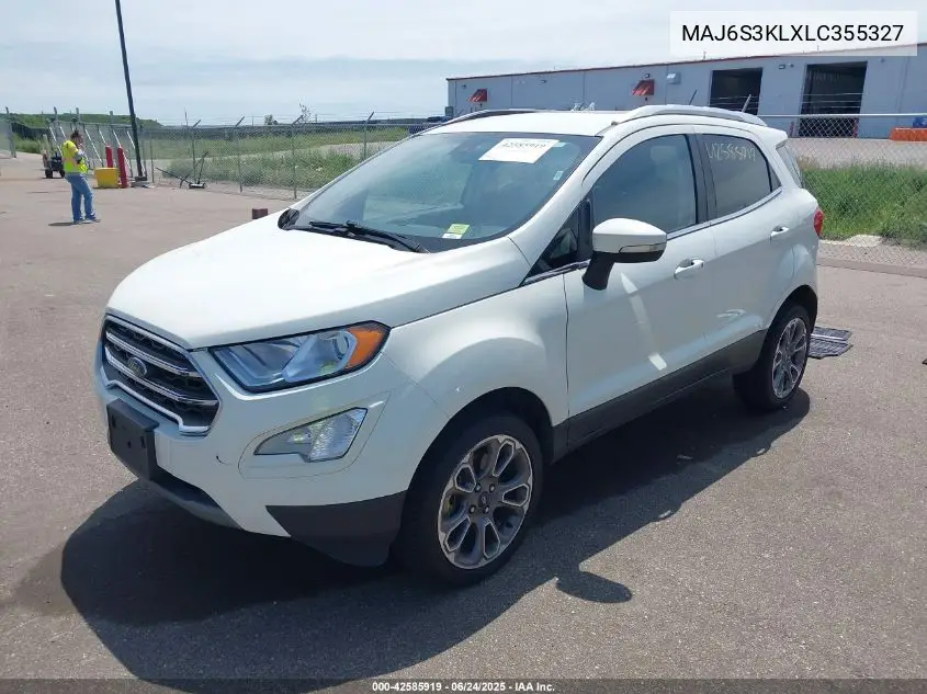 2020 Ford Ecosport Titanium VIN: MAJ6S3KLXLC355327 Lot: 42585919