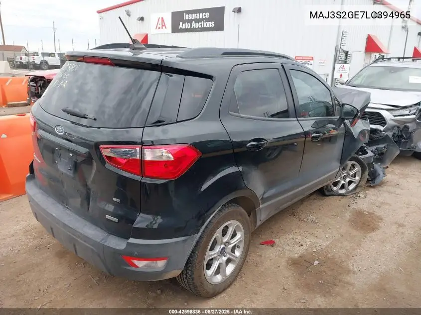 2020 Ford Ecosport Se VIN: MAJ3S2GE7LC394965 Lot: 42598836