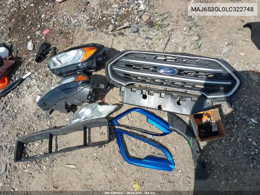 2020 Ford Ecosport Se VIN: MAJ6S3GL0LC322748 Lot: 42608227