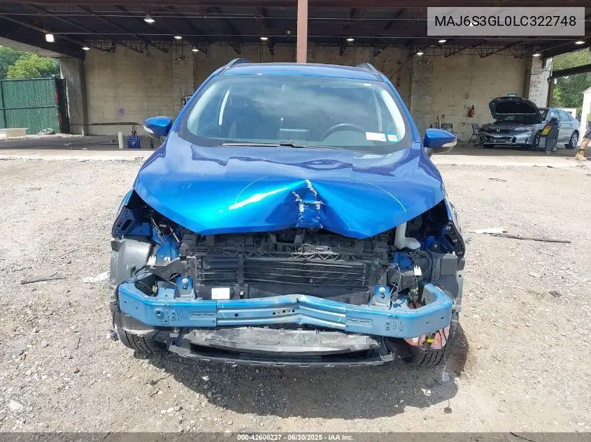2020 Ford Ecosport Se VIN: MAJ6S3GL0LC322748 Lot: 42608227