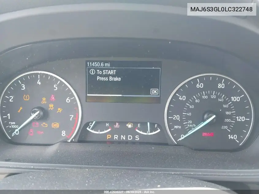 2020 Ford Ecosport Se VIN: MAJ6S3GL0LC322748 Lot: 42608227