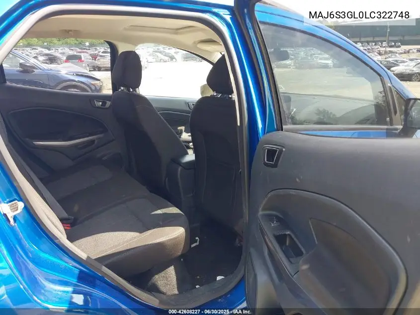 2020 Ford Ecosport Se VIN: MAJ6S3GL0LC322748 Lot: 42608227