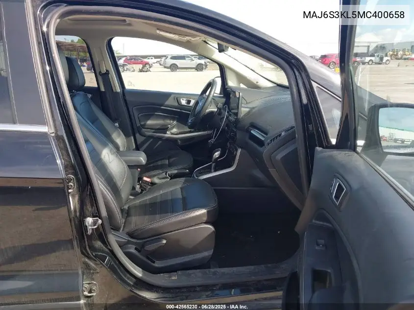 2021 Ford Ecosport Titanium VIN: MAJ6S3KL5MC400658 Lot: 42565230