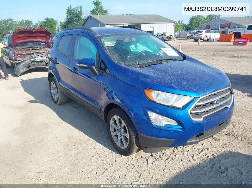2021 Ford Ecosport Se VIN: MAJ3S2GE8MC399741 Lot: 42591795